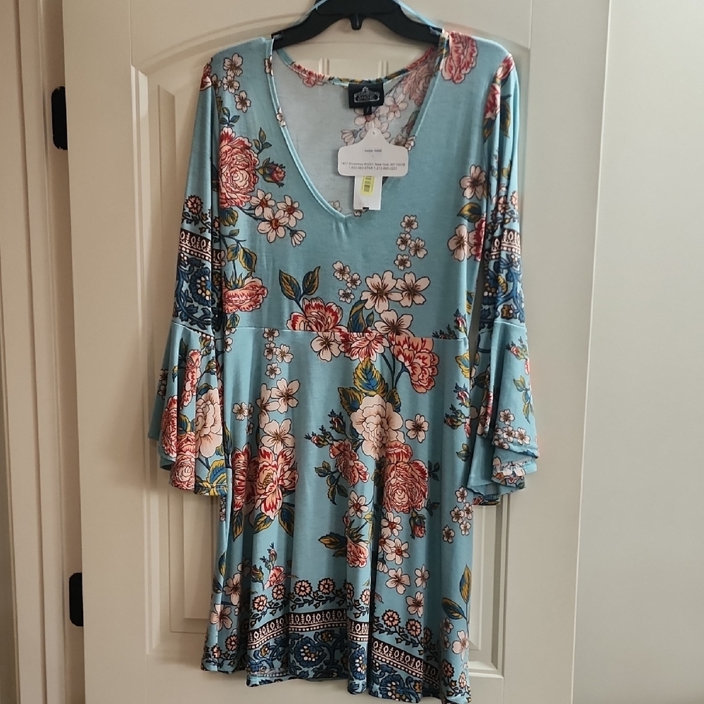 Angie Floral Blue Dress